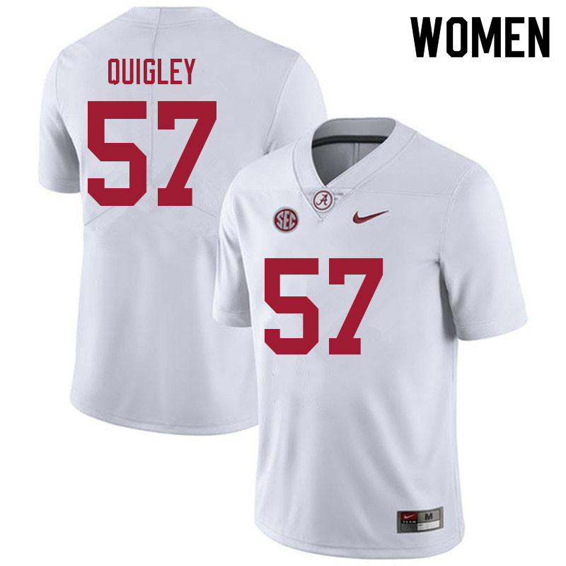 Alabama Crimson Tide Women's Chase Quigley #57 White NCAA Nike Authentic Stitched 2021 College Football Jersey JX16V05HM